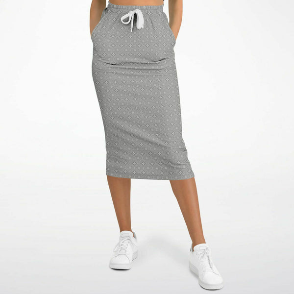 Boho Long Pocket Skirt - Grey