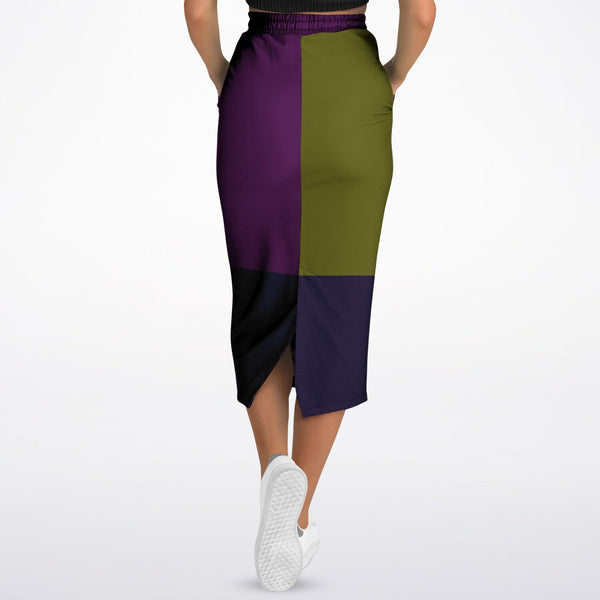 Boho Long Pocket Skirt - Vino