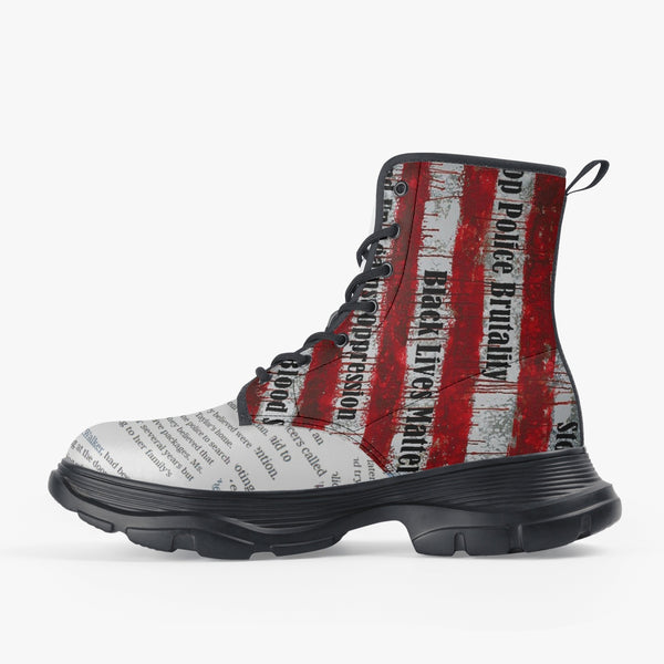 Chunky Leather Black Lives Matter Premium 6-Inch Waterproof Boots