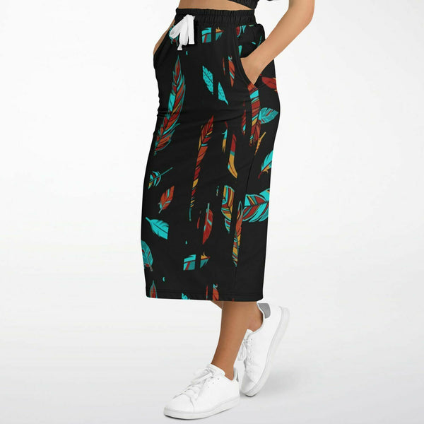 Boho Long Pocket Skirt - Feather
