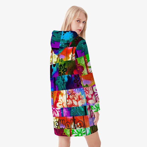 Hoodie Multi-Color Patch Dress