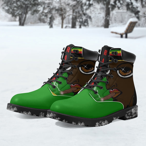 AyeWalla X PRicci Art Leather Boots Premium 6-Inch Waterproof Boot - Rasta
