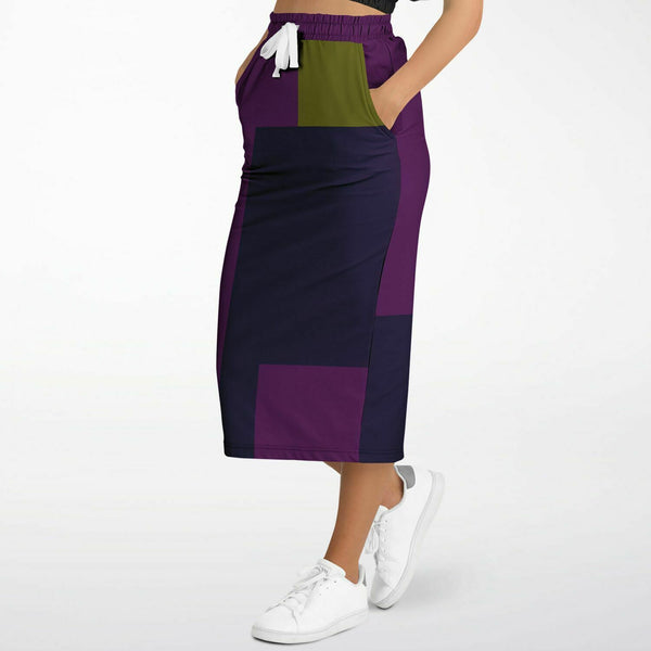Boho Long Pocket Skirt - Vino