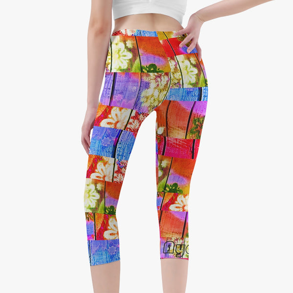 AyeWalla Short Yoga Pants - Multi-Color Flowers