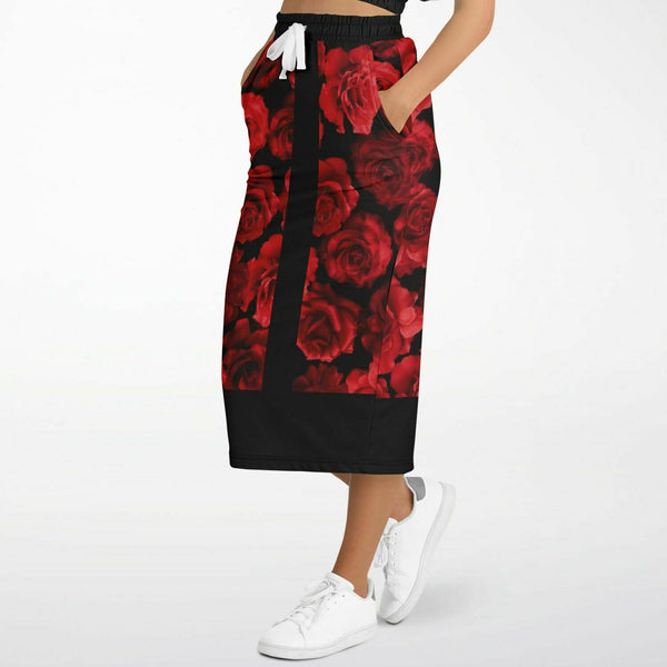 Boho Long Pocket Skirt - Rose