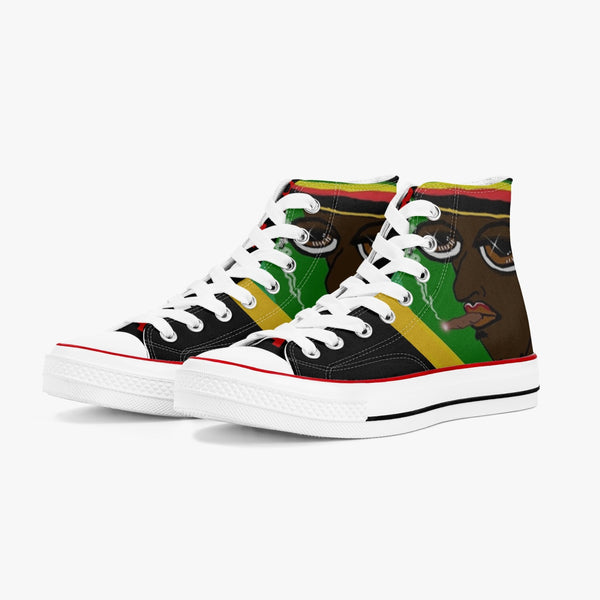 New High-Top Canvas Shoes - Rasta